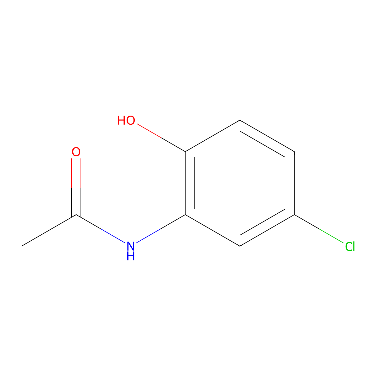 2-Acetylamino-4-chlorophenol molecular structure, CAS 26488-93-7