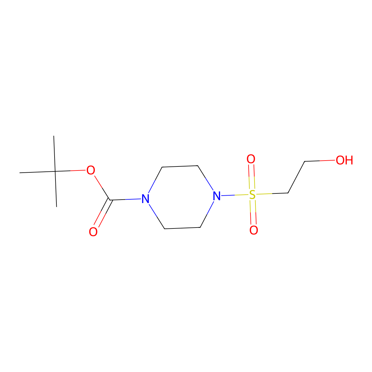 tert-Butyl 4-((2-hydroxyethyl)sulfonyl)piperazine-1-carboxylate molecular structure, CAS 2648838-08-6
