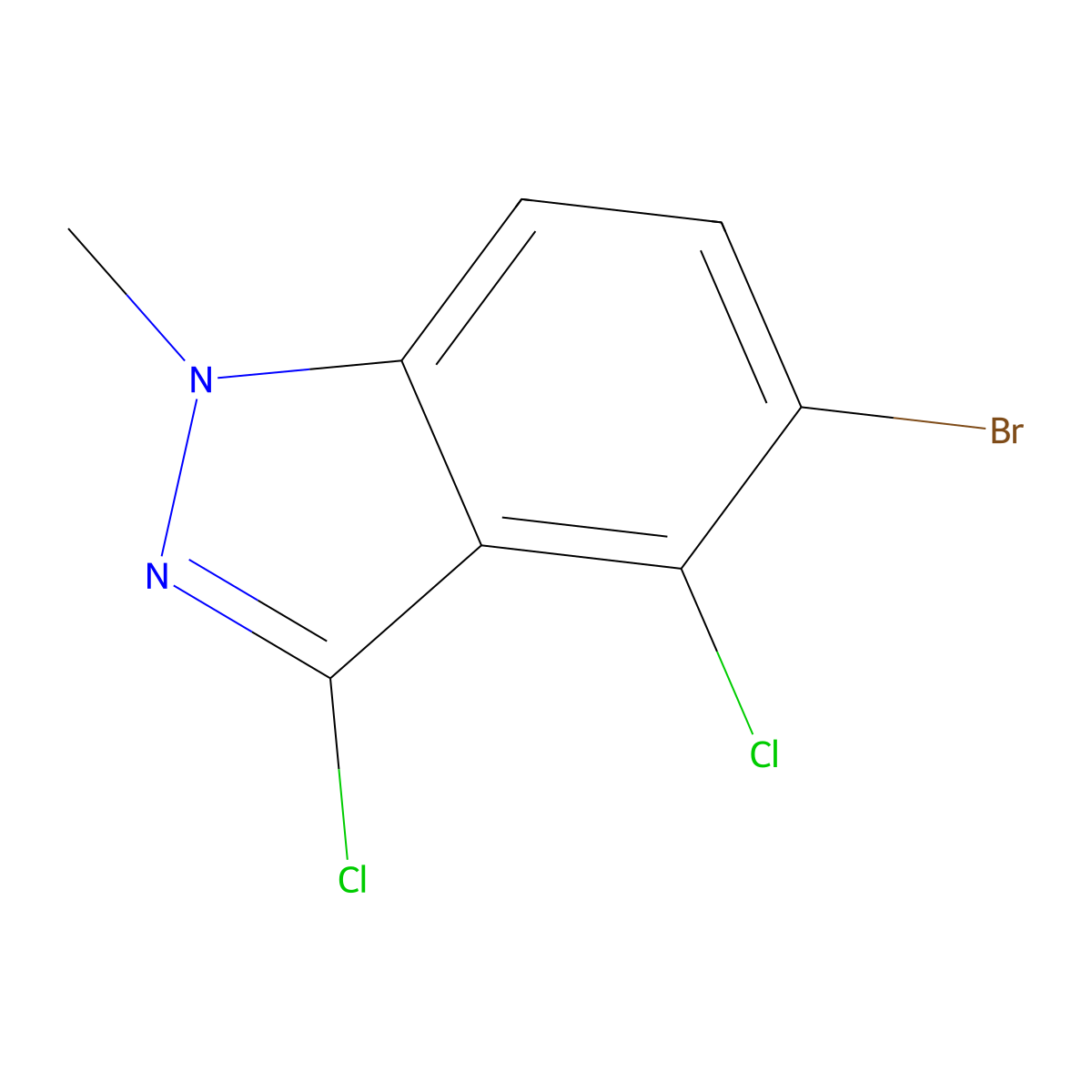 5-Bromo-3,4-dichloro-1-methyl-indazole molecular structure, CAS 2648847-50-9