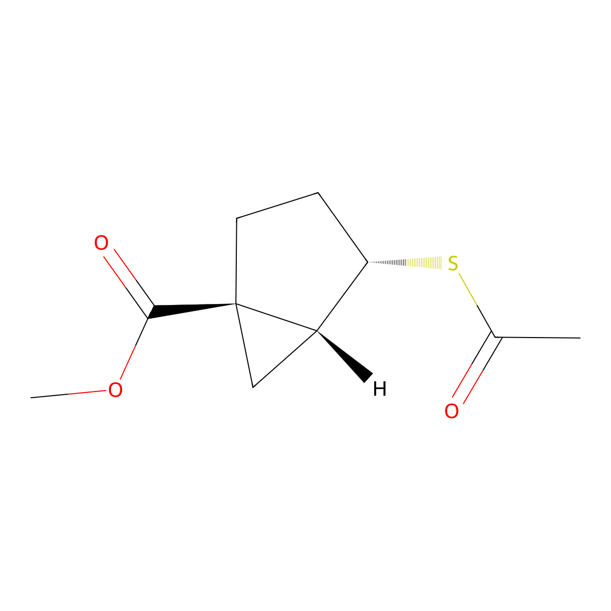 rac-methyl(1R,4S,5R)-4-(acetylsulfanyl)bicyclo[3.1.0]hexane-1-carboxylate molecular structure, CAS 2648851-59-4