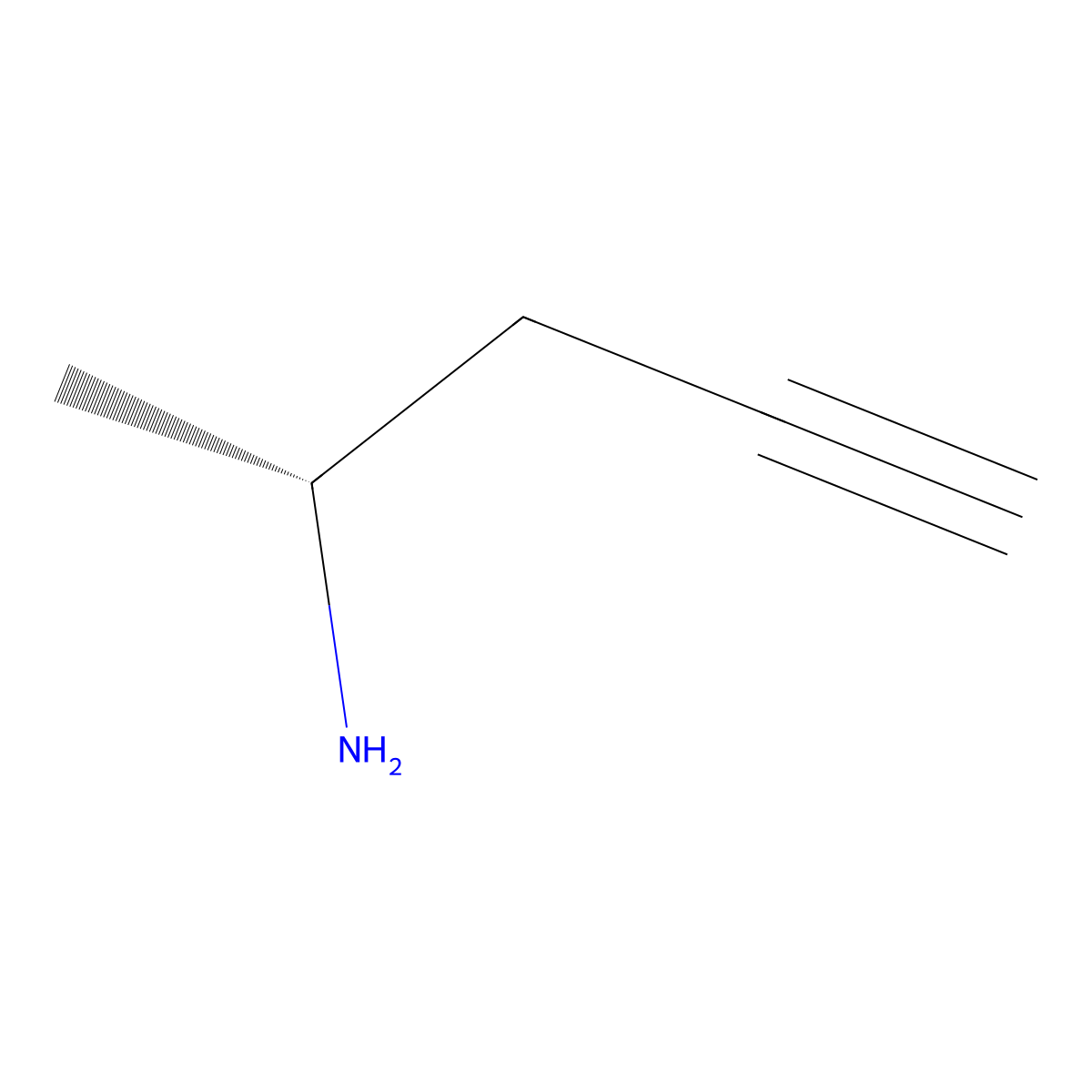 (2R)-pent-4-yn-2-amine molecular structure, CAS 2648851-85-6