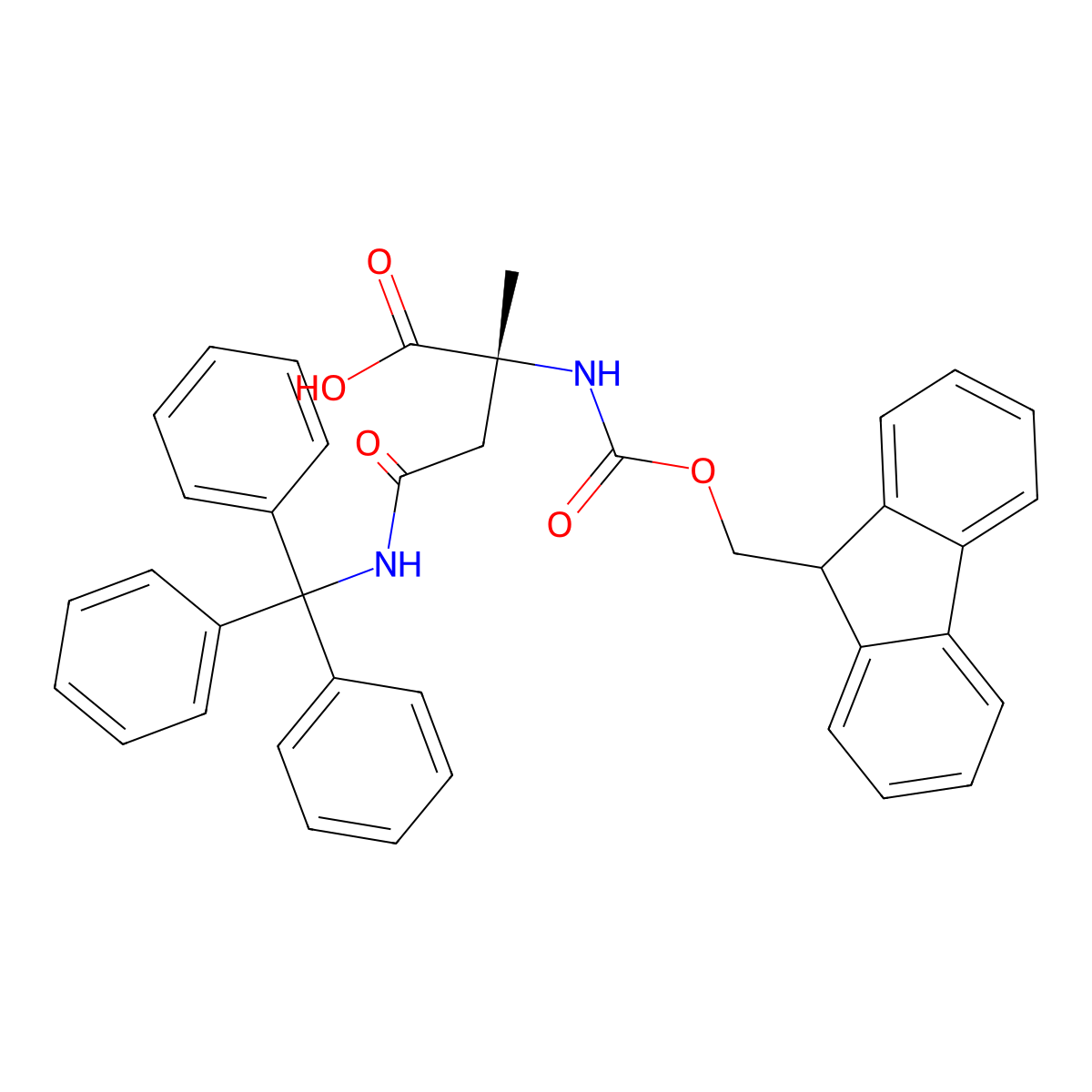 (2R)-2-({[(9H-fluoren-9-yl)methoxy]carbonyl}amino)-2-methyl-3-[(triphenylmethyl)carbamoyl]propanoic acid molecular structure, CAS 2648851-94-7