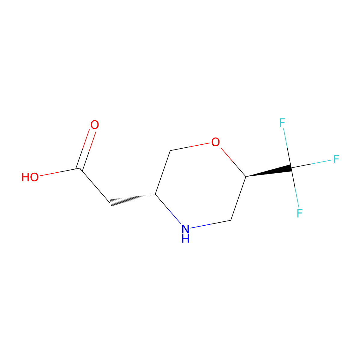 rac-2-[(3R,6R)-6-(trifluoromethyl)morpholin-3-yl]acetic acid molecular structure, CAS 2648861-12-3