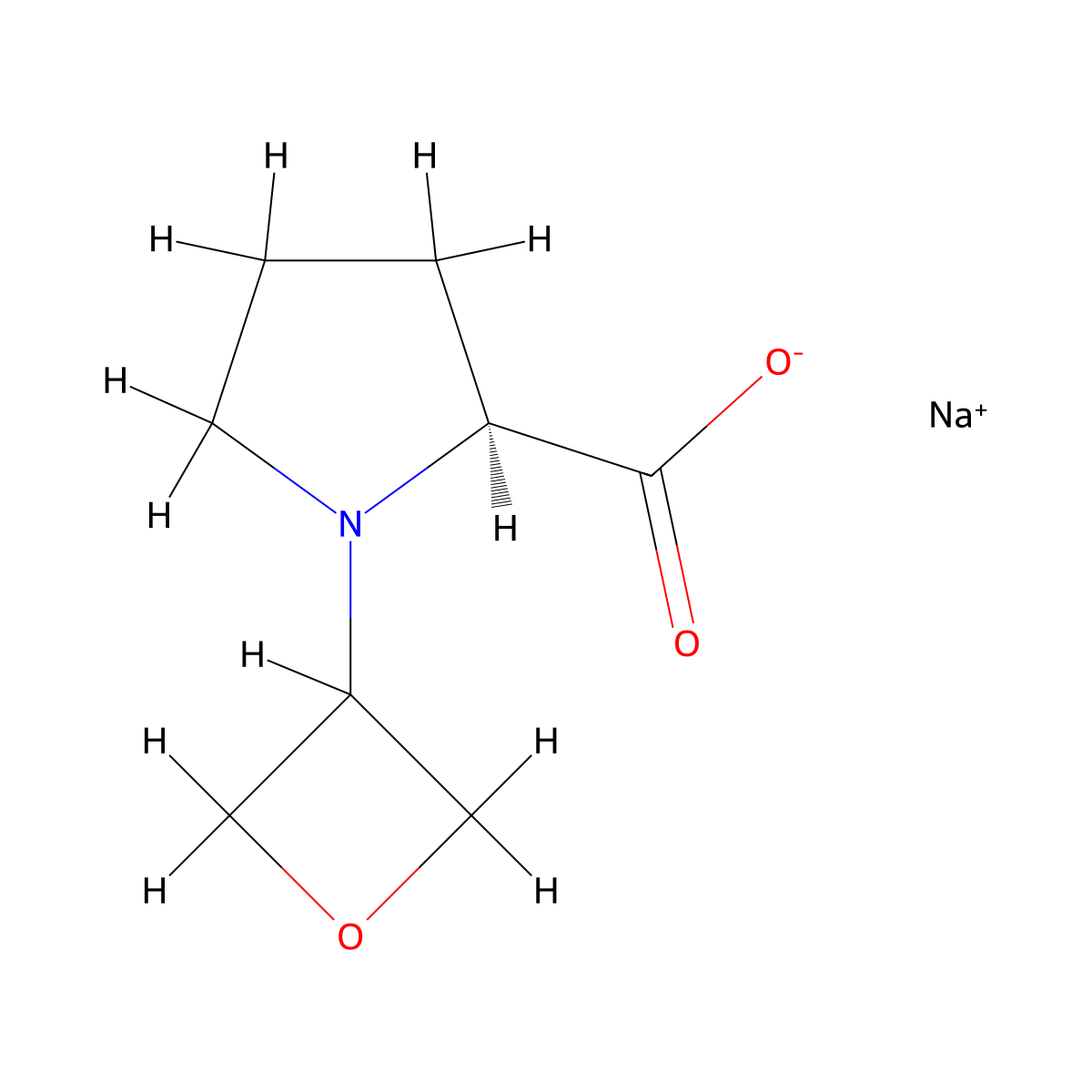 sodium(2S)-1-(oxetan-3-yl)pyrrolidine-2-carboxylate molecular structure, CAS 2648861-14-5