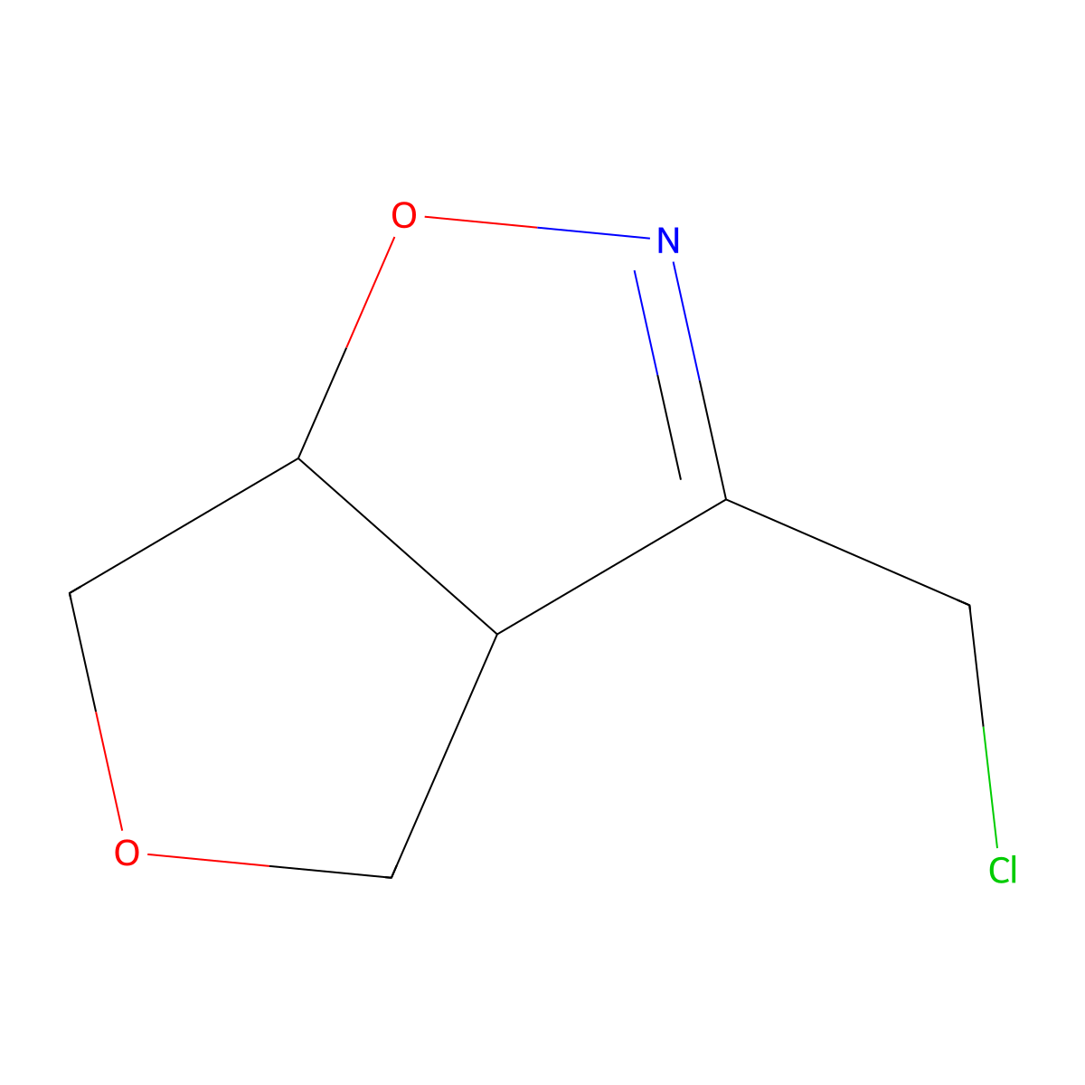 rac-(3aR,6aR)-3-(chloromethyl)-3aH,4H,6H,6aH-furo[3,4-d][1,2]oxazole molecular structure, CAS 2648861-34-9