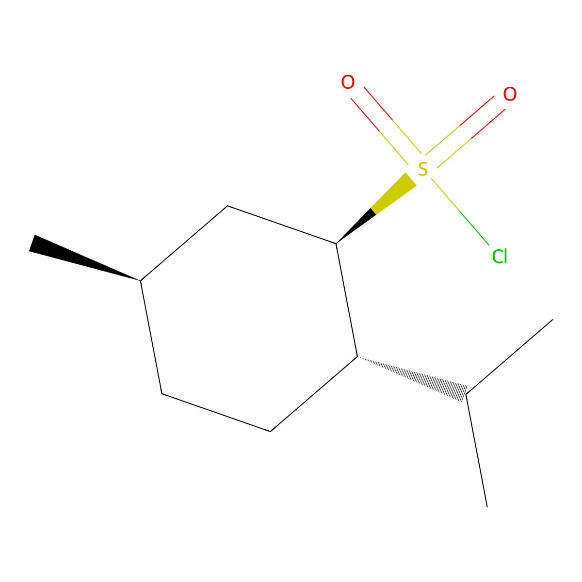 (1R,2S,5R)-5-methyl-2-(propan-2-yl)cyclohexane-1-sulfonylchloride molecular structure, CAS 2648861-38-3