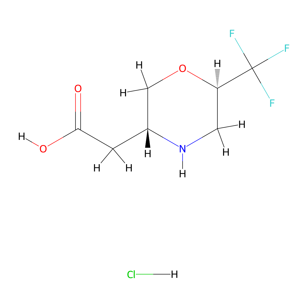 rac-2-[(3R,6R)-6-(trifluoromethyl)morpholin-3-yl]aceticacidhydrochloride molecular structure, CAS 2648861-53-2
