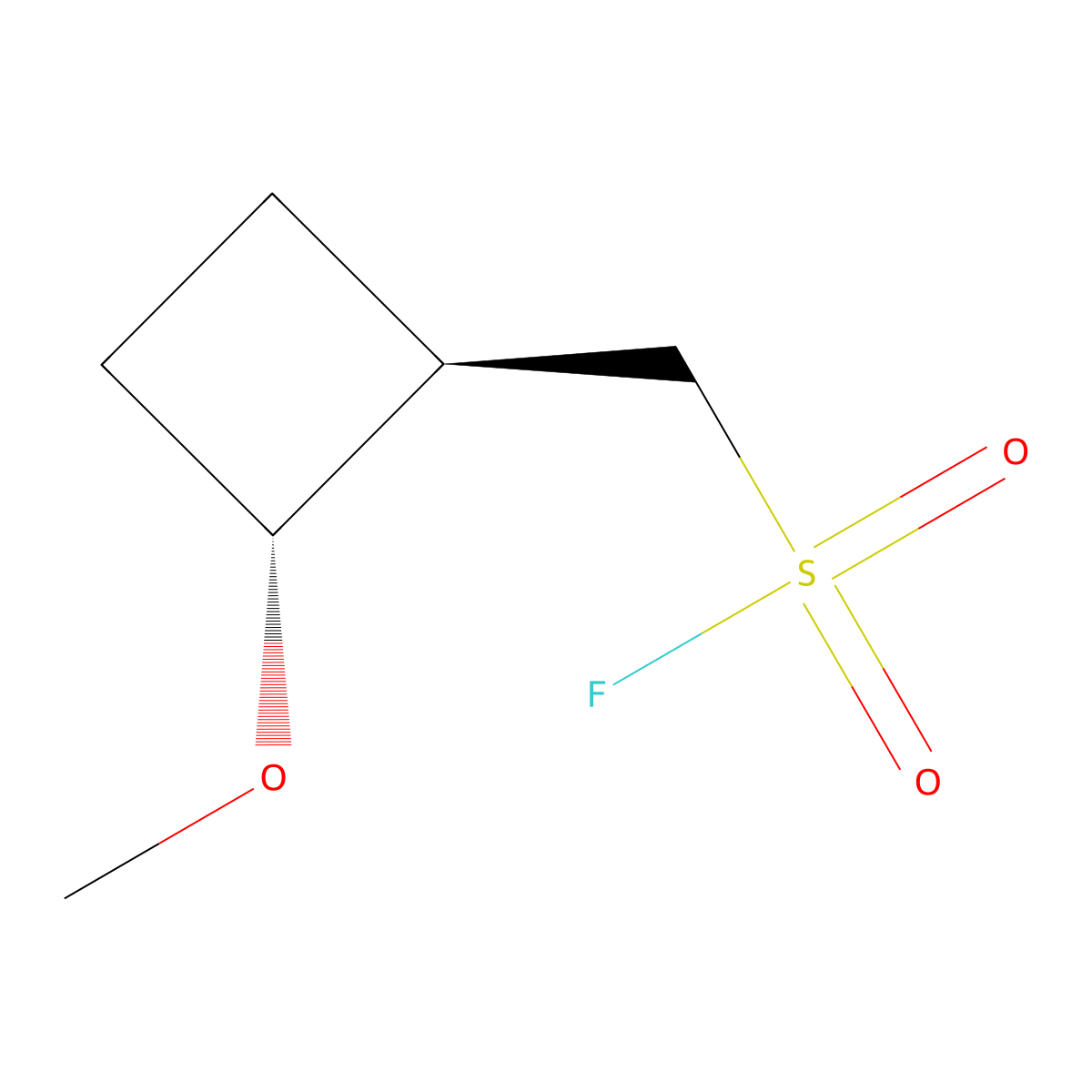 rac-[(1R,2R)-2-methoxycyclobutyl]methanesulfonyl fluoride molecular structure, CAS 2648861-54-3