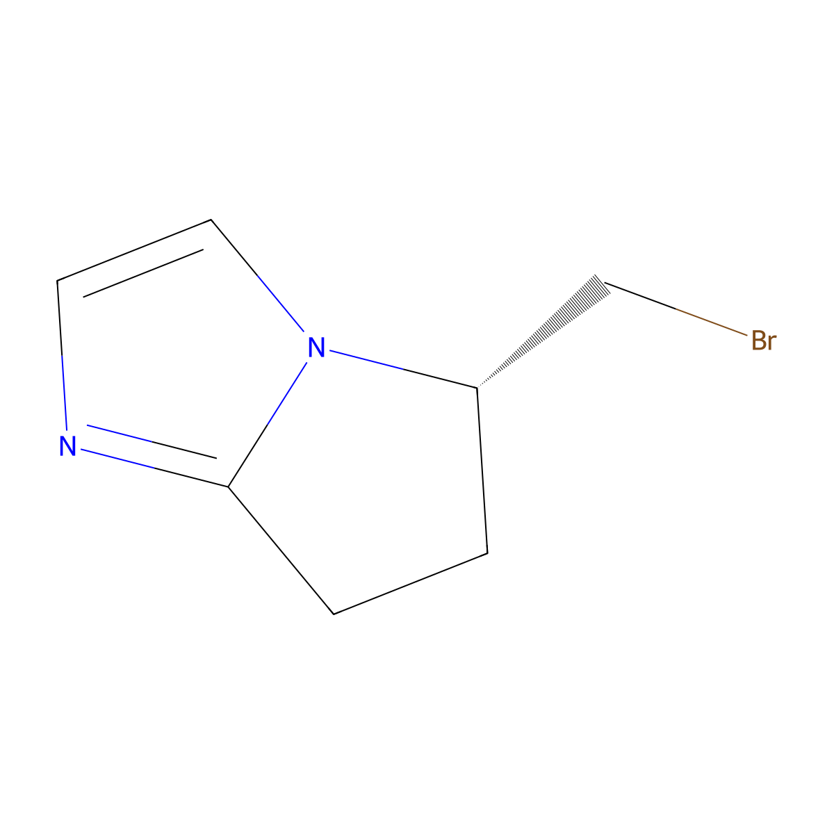 (5S)-5-(bromomethyl)-5H,6H,7H-pyrrolo[1,2-a]imidazole molecular structure, CAS 2648862-24-0