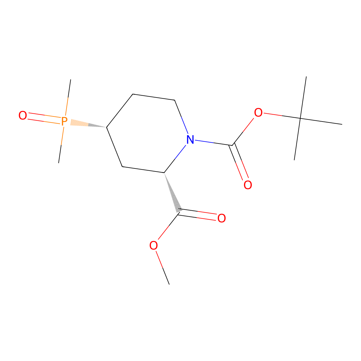 rac-1-tert-butyl2-methyl(2R,4S)-4-(dimethylphosphoryl)piperidine-1,2-dicarboxylate,cis molecular structure, CAS 2648862-44-4