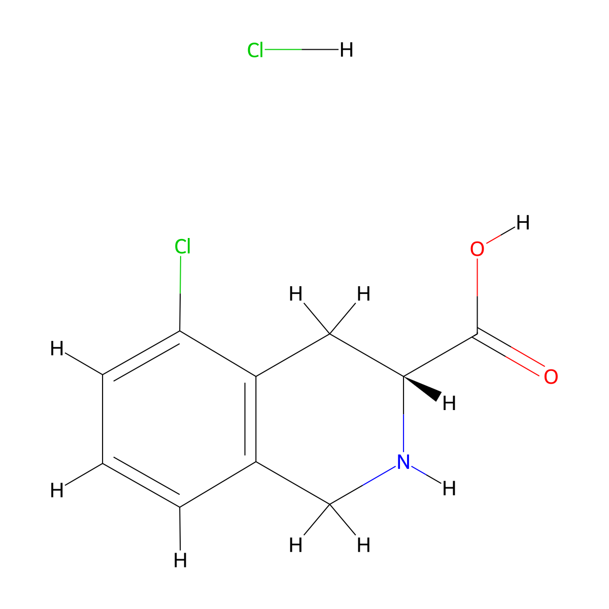 (3R)-5-chloro-1,2,3,4-tetrahydroisoquinoline-3-carboxylic acid hydrochloride molecular structure, CAS 2648862-48-8