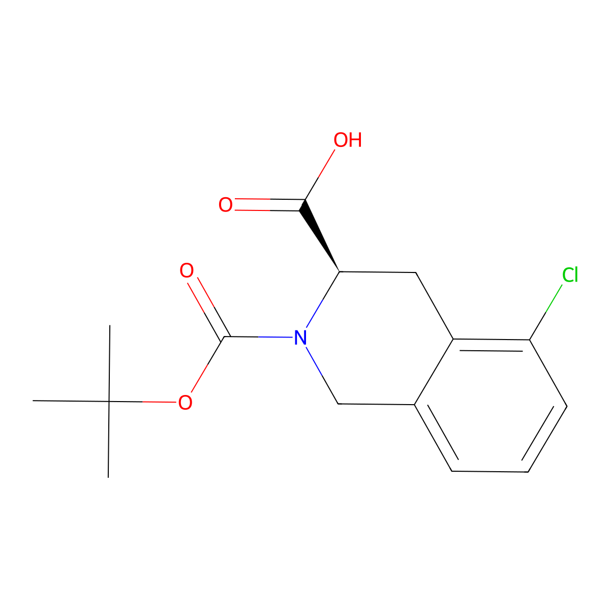 (3R)-2-((tert-butoxy)carbonyl)-5-chloro-1,2,3,4-tetrahydroisoquinoline-3-carboxylic acid molecular structure, CAS 2648862-62-6