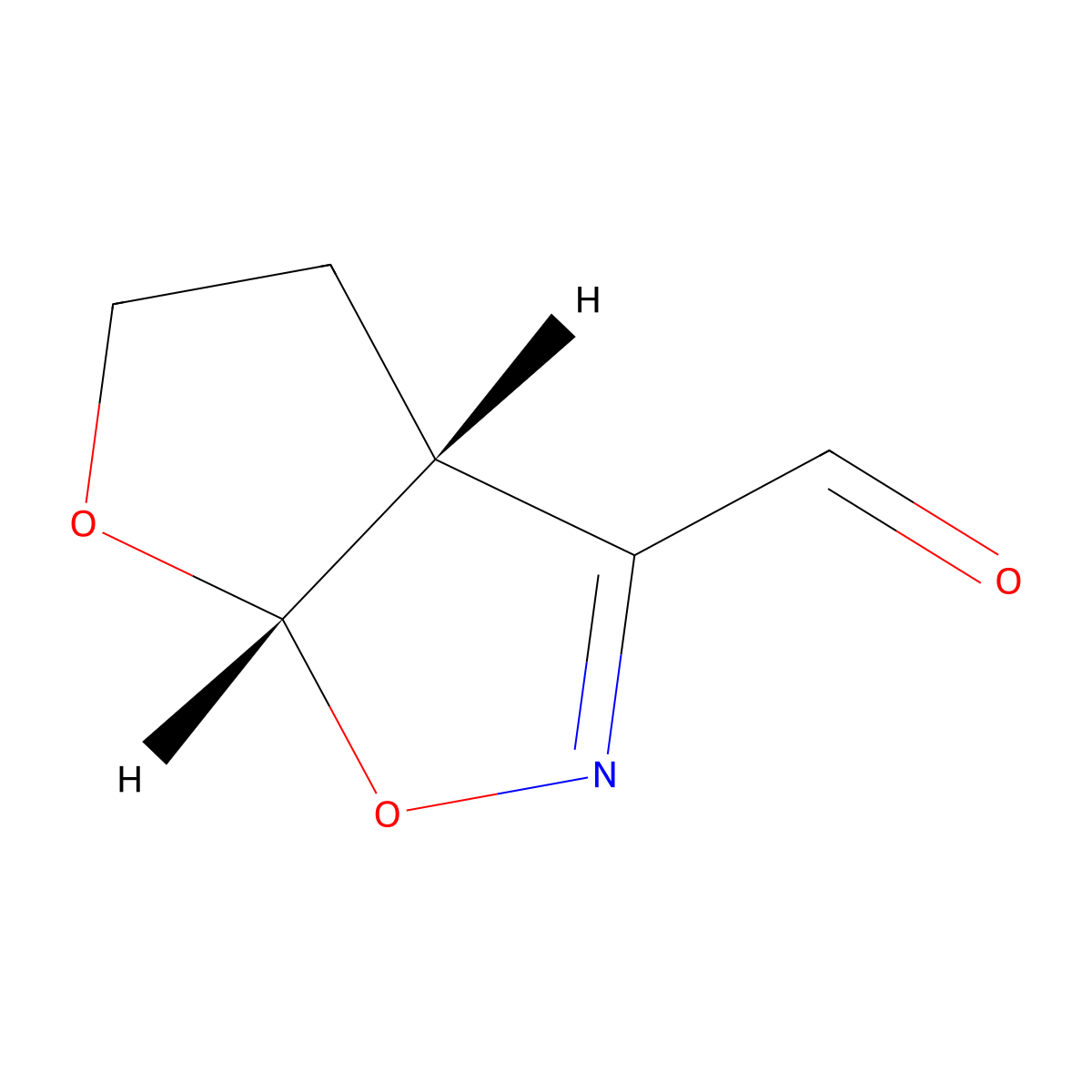 rac-(3aR,6aS)-3aH,4H,5H,6aH-furo[3,2-d][1,2]oxazole-3-carbaldehyde,cis molecular structure, CAS 2648862-66-0
