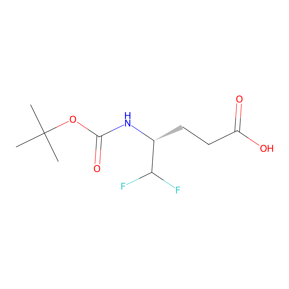 (4R)-4-{[(tert-butoxy)carbonyl]amino}-5,5-difluoropentanoic acid molecular structure, CAS 2648862-74-0