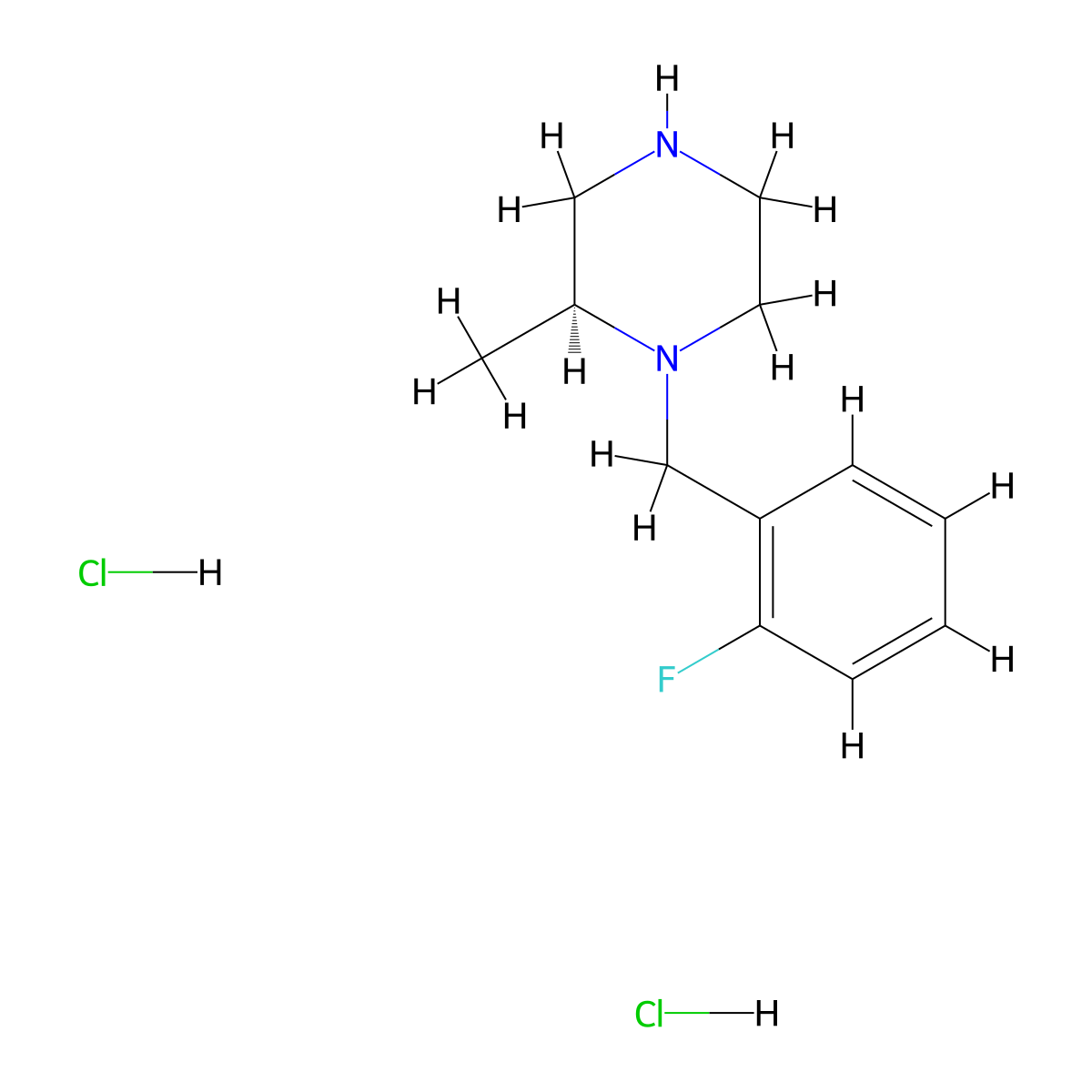 (2S)-1-[(2-fluorophenyl)methyl]-2-methylpiperazinedihydrochloride molecular structure, CAS 2648865-41-0