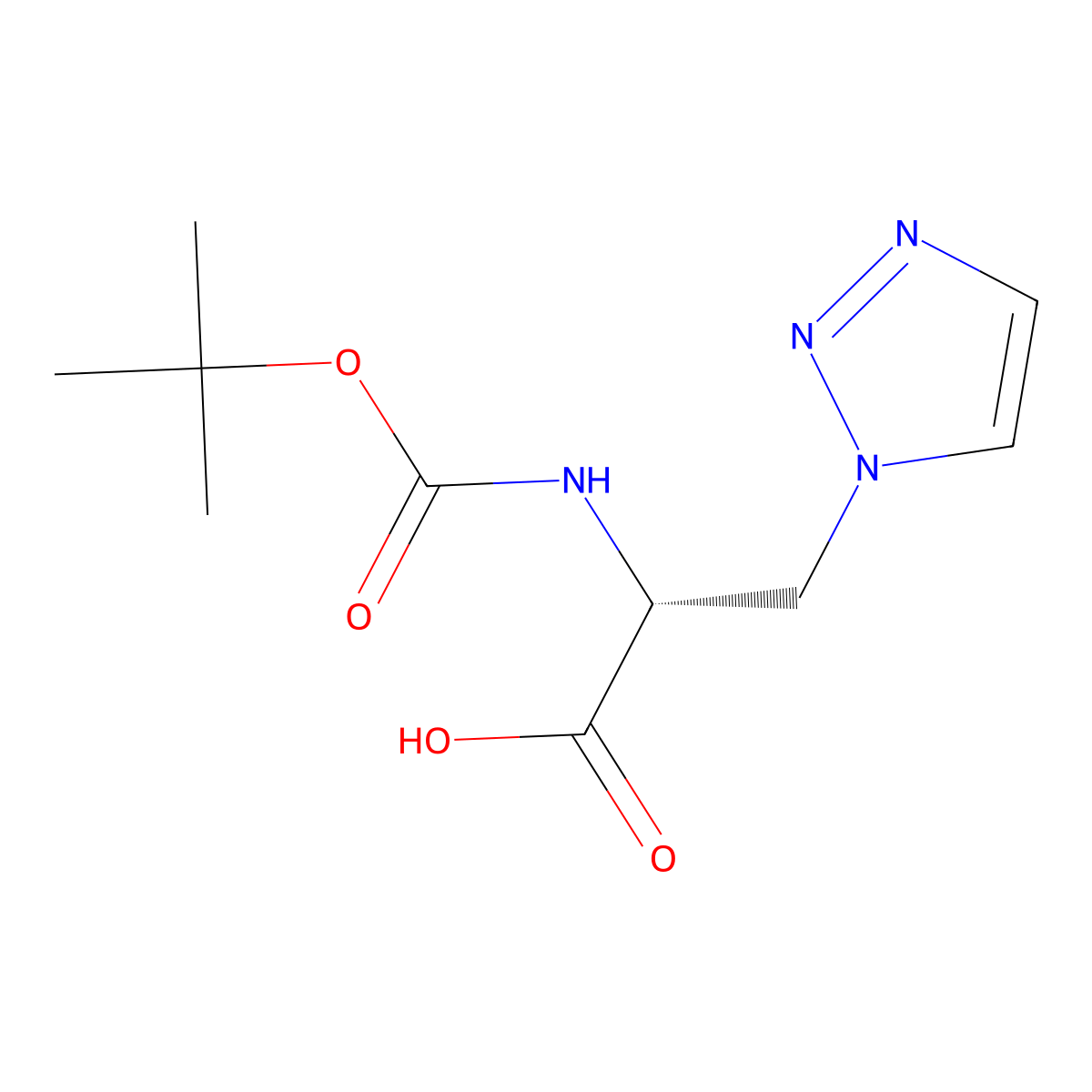(2R)-2-{[(tert-butoxy)carbonyl]amino}-3-(1H-1,2,3-triazol-1-yl)propanoic acid molecular structure, CAS 2648865-42-1