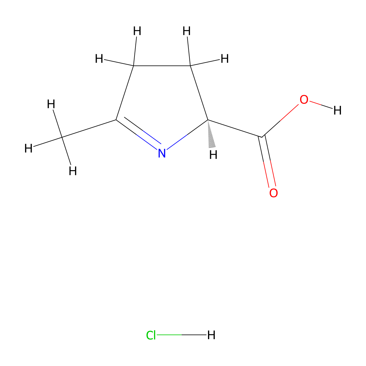 (2S)-5-methyl-3,4-dihydro-2H-pyrrole-2-carboxylic acid hydrochloride molecular structure, CAS 2648865-51-2