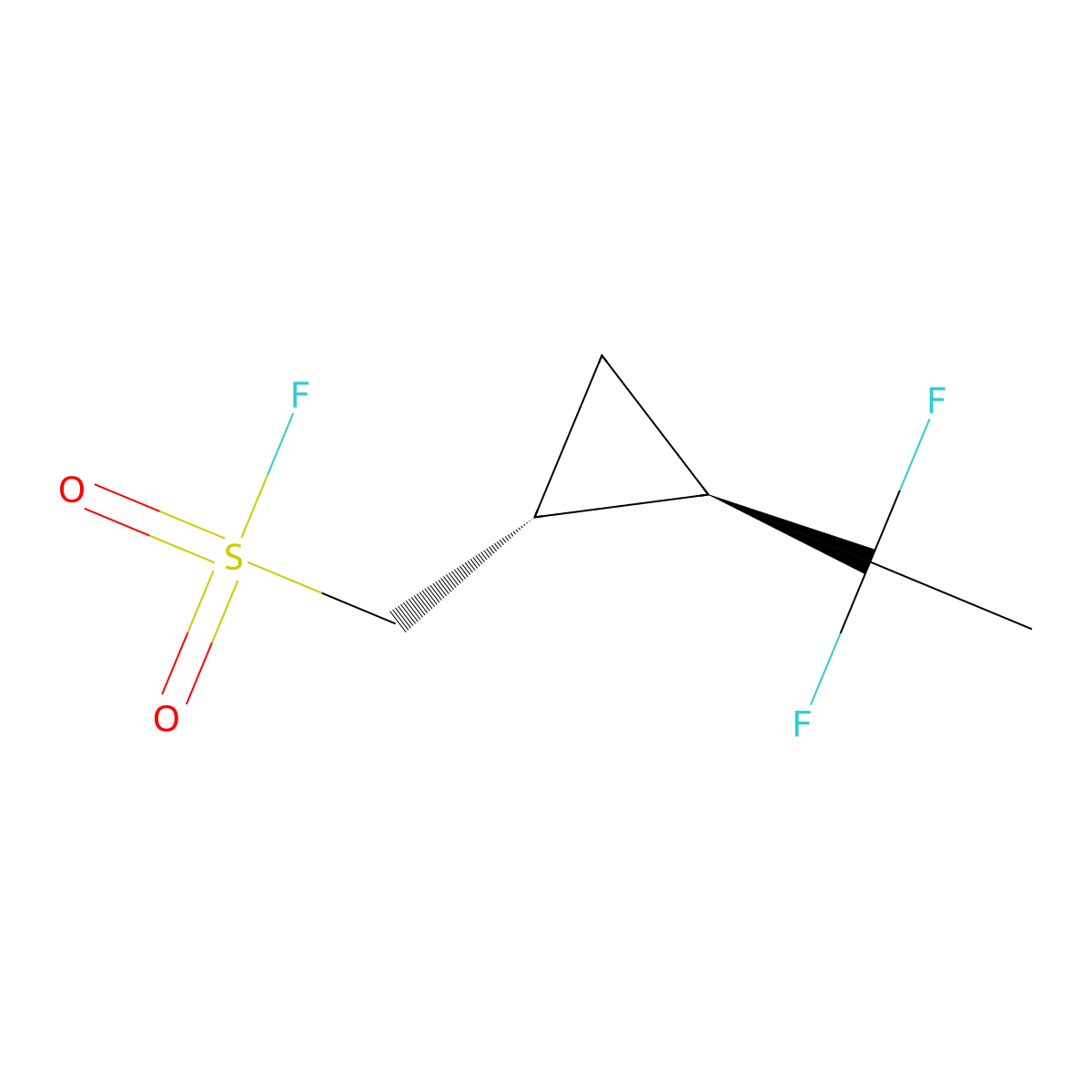 rac-[(1R,2R)-2-(1,1-difluoroethyl)cyclopropyl]methanesulfonyl fluoride molecular structure, CAS 2648865-64-7