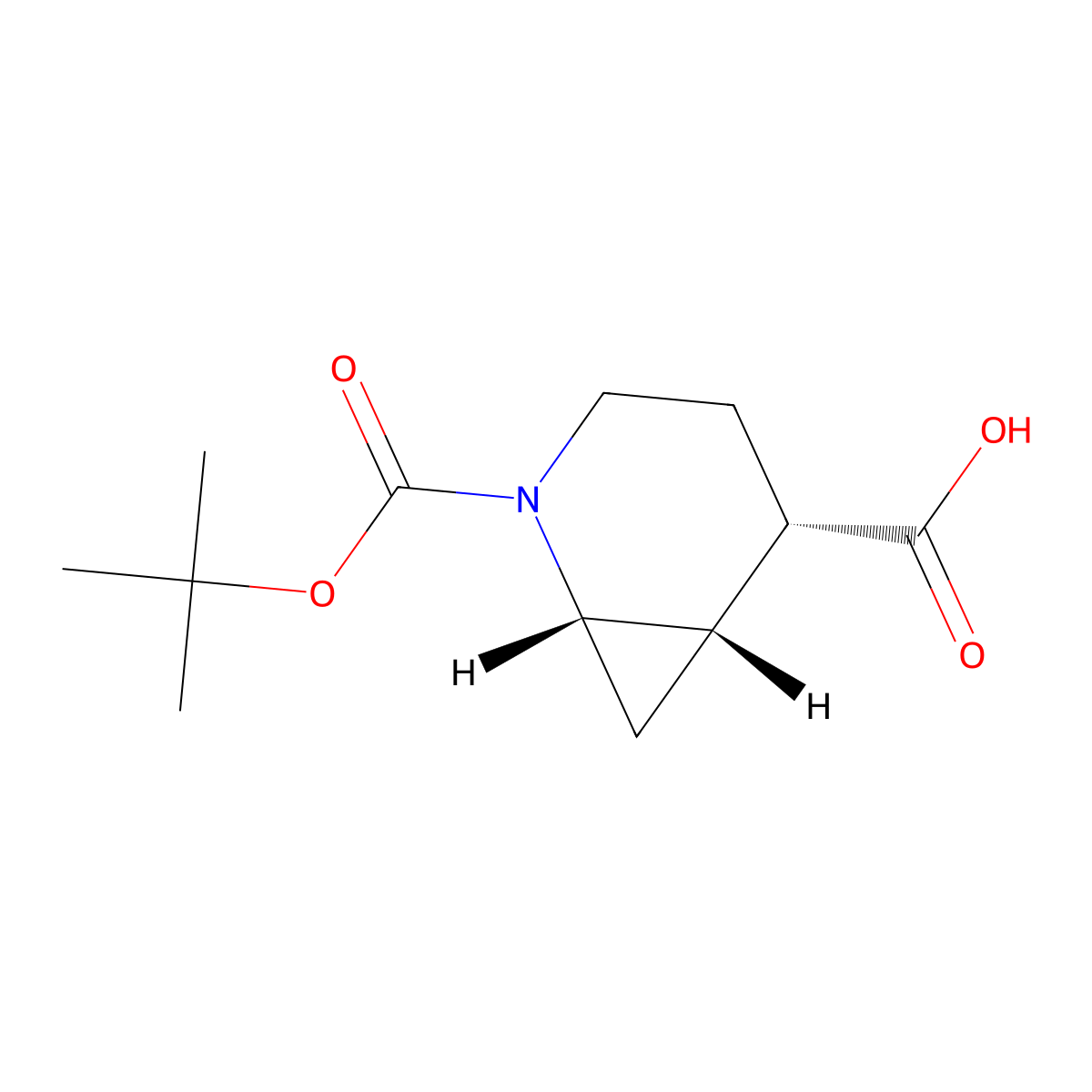 rac-(1R,5R,6R)-2-[(tert-butoxy)carbonyl]-2-azabicyclo[4.1.0]heptane-5-carboxylic acid molecular structure, CAS 2648865-76-1