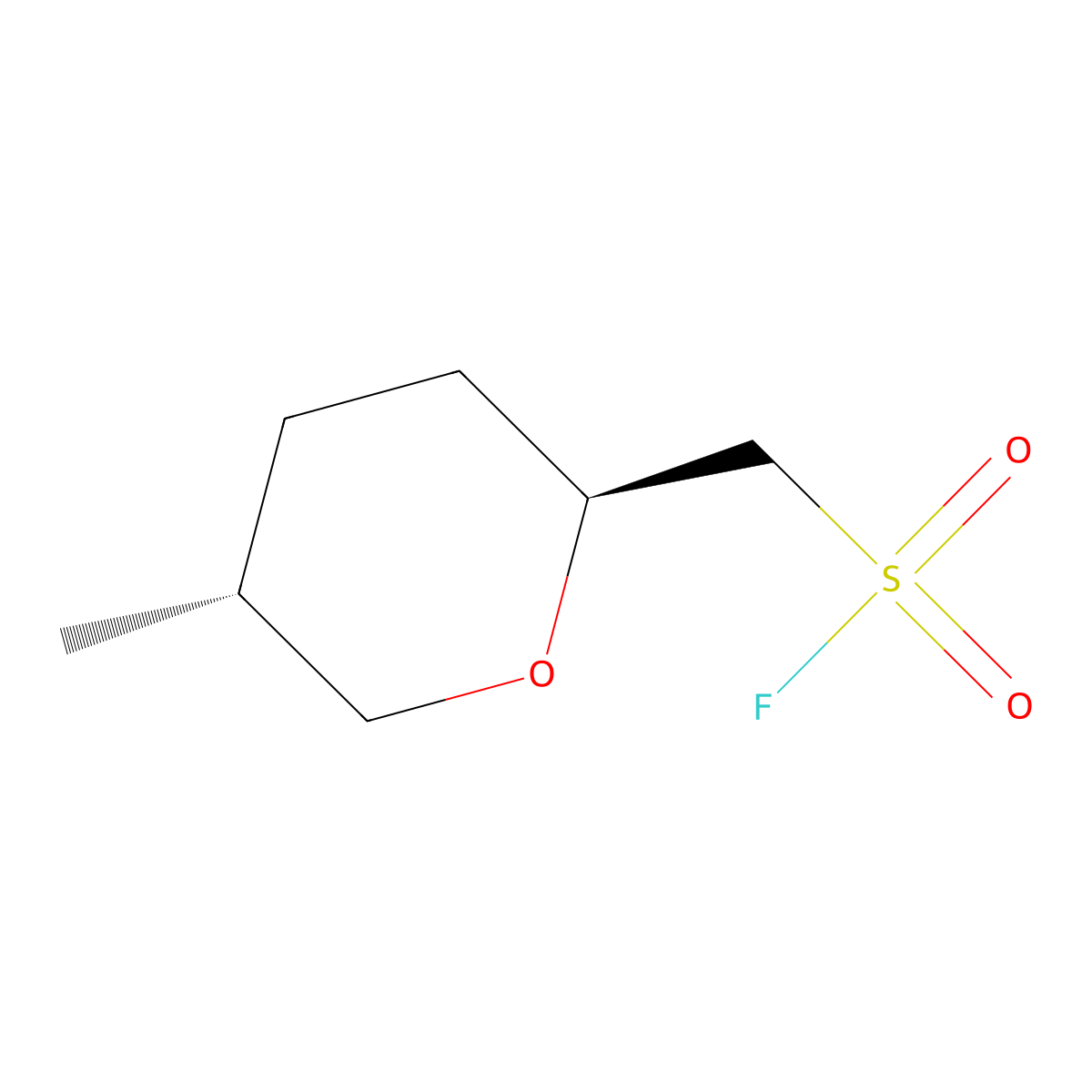 rac-[(2R,5S)-5-methyloxan-2-yl]methanesulfonyl fluoride molecular structure, CAS 2648865-83-0
