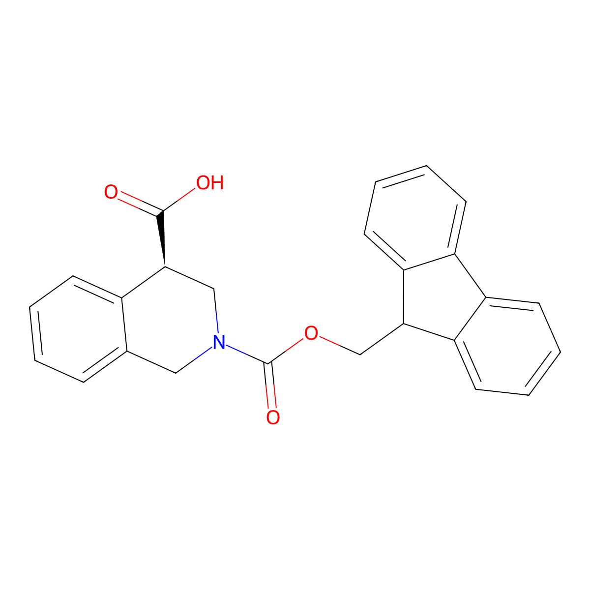 (R)-2-(((9H-Fluoren-9-yl)methoxy)carbonyl)-1,2,3,4-tetrahydroisoquinoline-4-carboxylic acid molecular structure, CAS 2648868-56-6