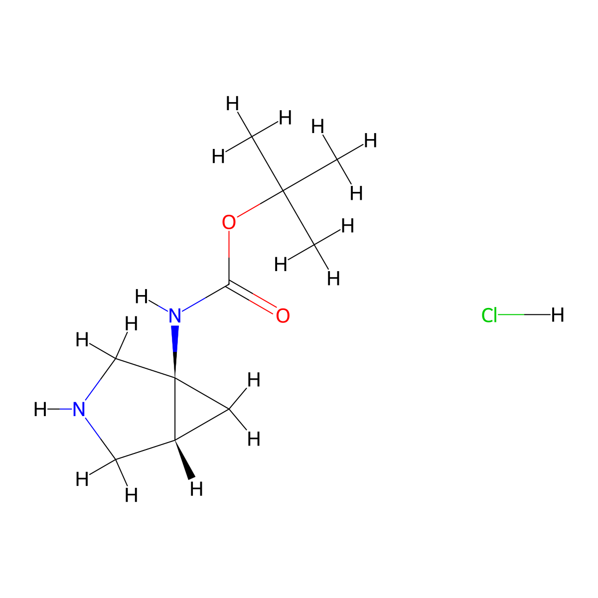 tert-butyl N-[(1S,5R)-3-azabicyclo[3.1.0]hexan-1-yl]carbamate hydrochloride molecular structure, CAS 2648868-62-4