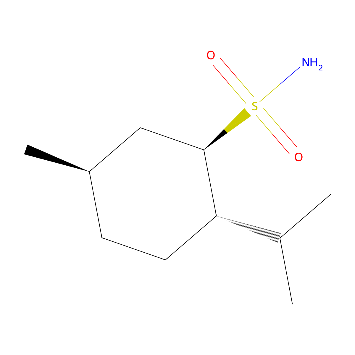 (1R,2S,5R)-5-methyl-2-(propan-2-yl)cyclohexane-1-sulfonamide molecular structure, CAS 2648868-81-7