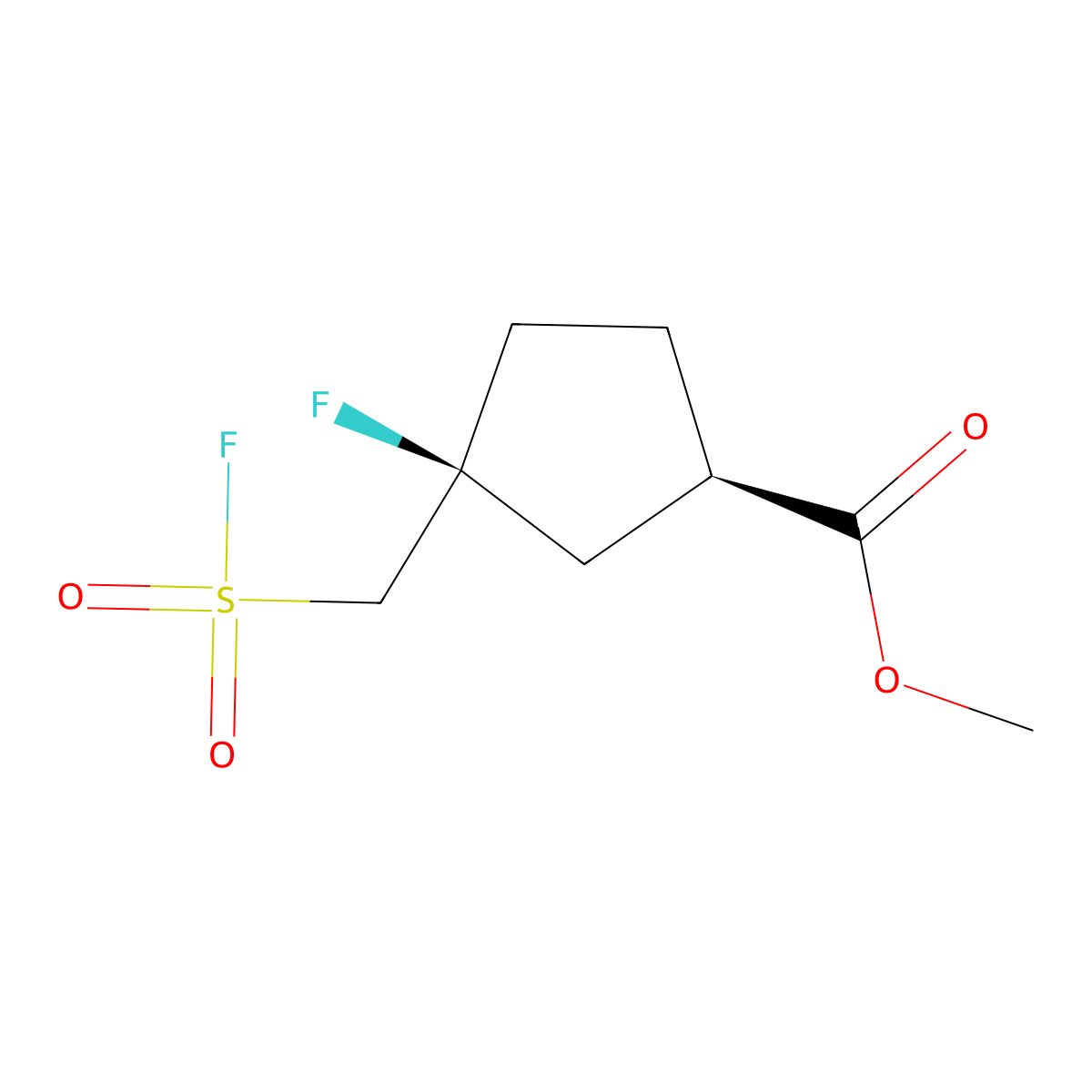 rac-methyl (1R,3S)-3-fluoro-3-[(fluorosulfonyl)methyl]cyclopentane-1-carboxylate molecular structure, CAS 2648868-83-9