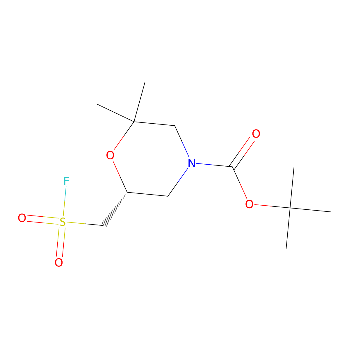 tert-butyl (6R)-6-[(fluorosulfonyl)methyl]-2,2-dimethylmorpholine-4-carboxylate molecular structure, CAS 2648868-86-2