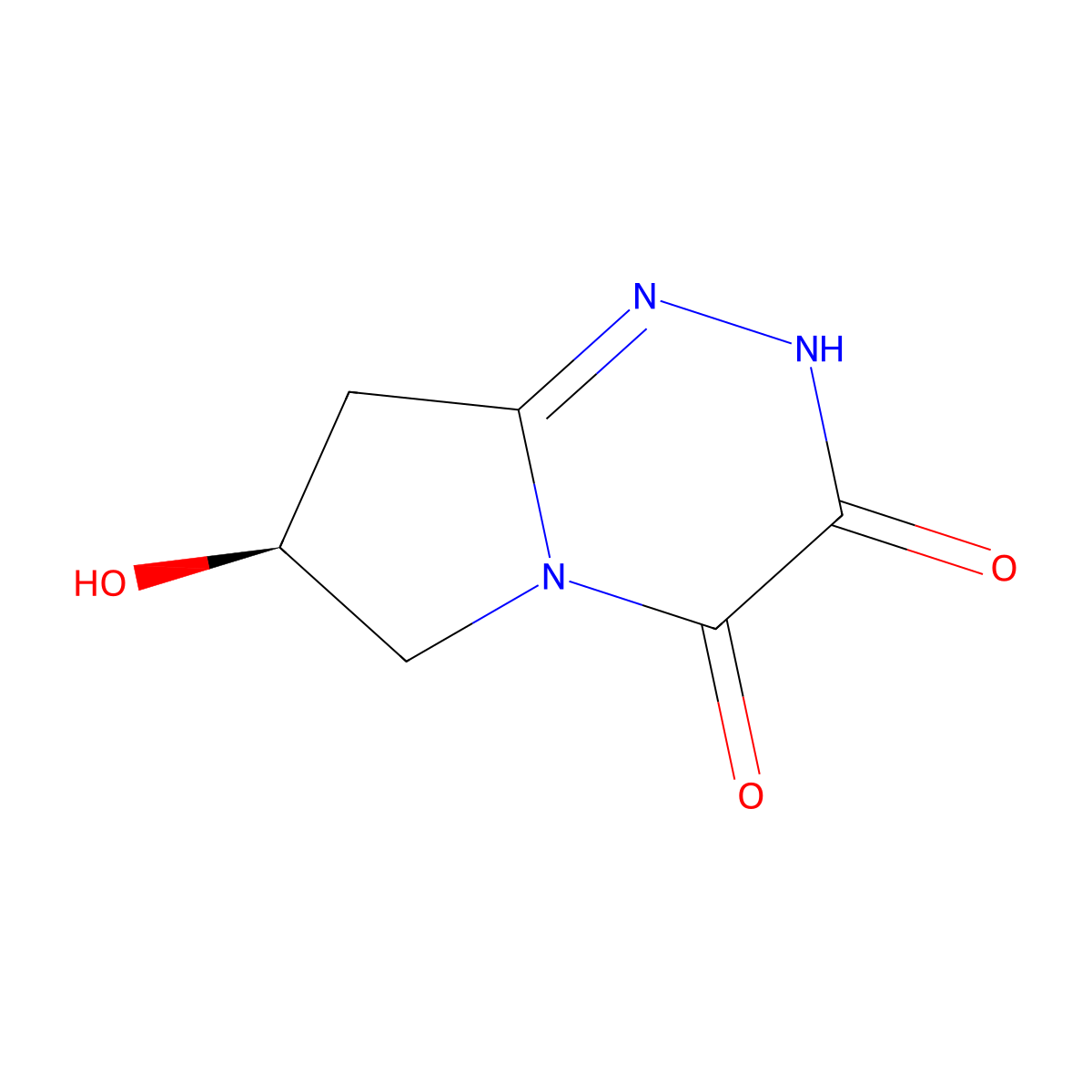 (7S)-7-hydroxy-2H,3H,4H,6H,7H,8H-pyrrolo[2,1-c][1,2,4]triazine-3,4-dione molecular structure, CAS 2648869-84-3