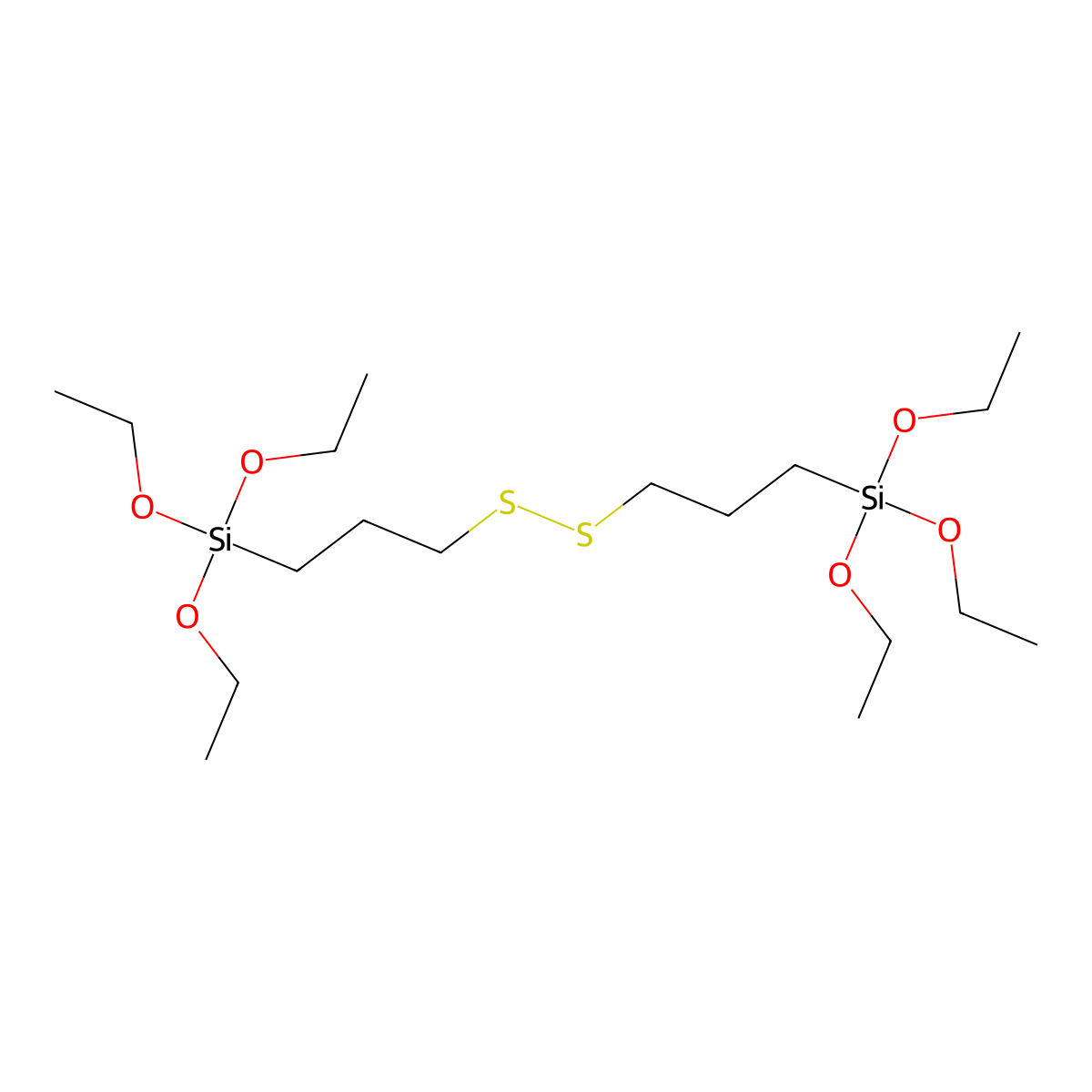 3,14-Dioxa-8,9-dithia-4,13-disilahexadecane, 4,4,13,13-tetraethoxy- molecular structure, CAS 264889-67-0