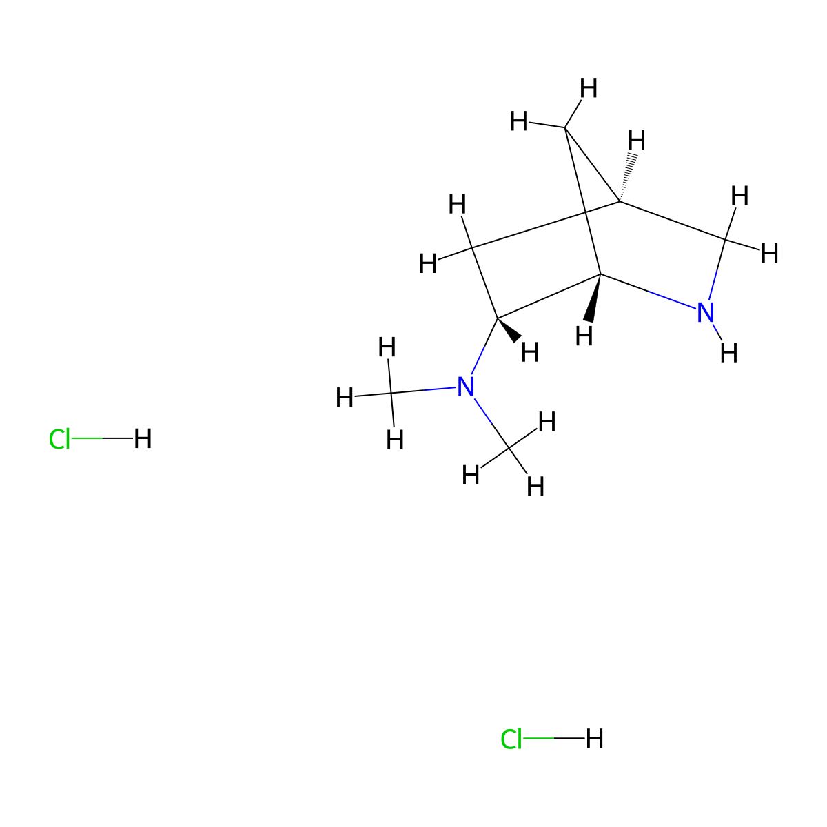 rac-(1R,4S,6S)-N,N-dimethyl-2-azabicyclo[2.2.1]heptan-6-amine dihydrochloride molecular structure, CAS 2648895-24-1