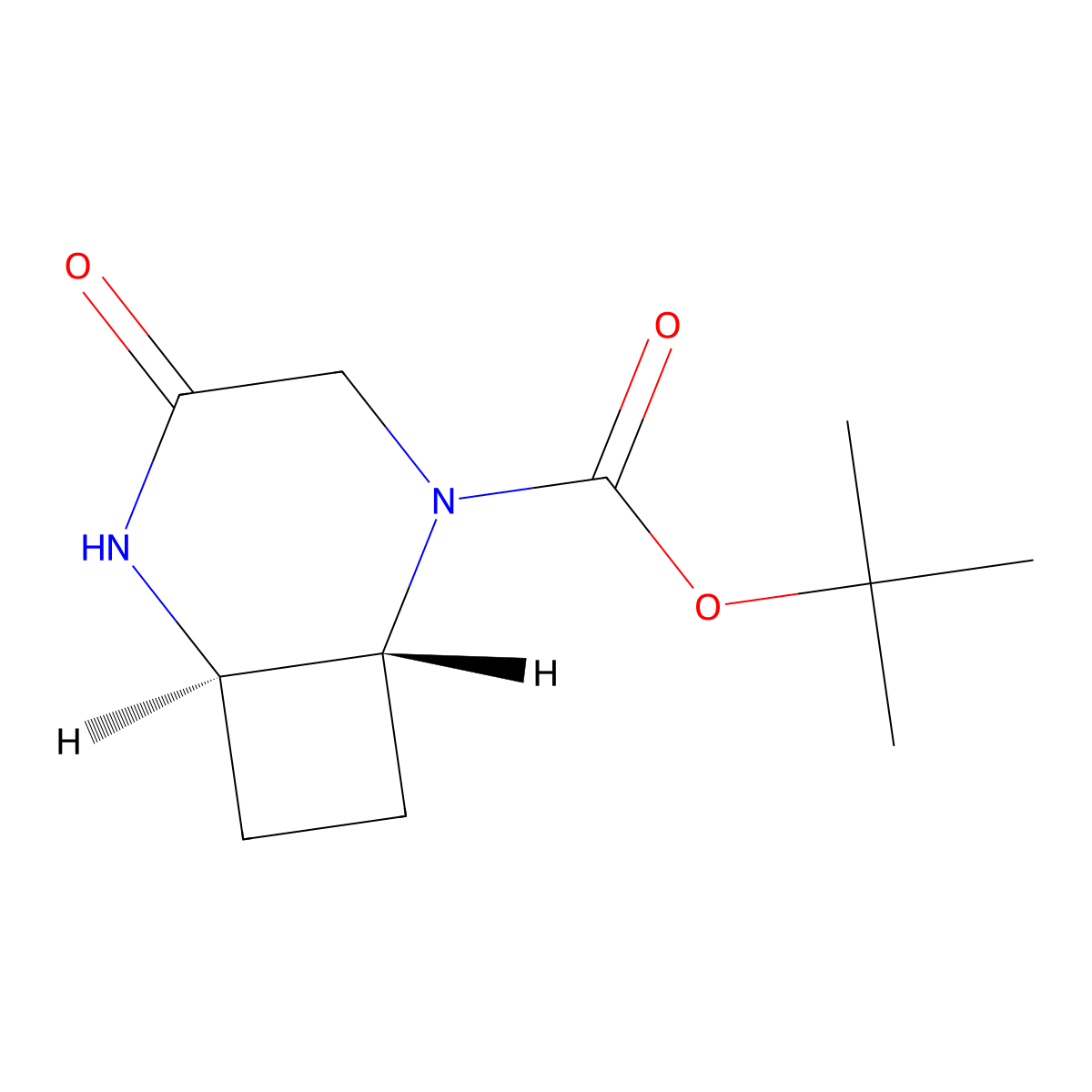rac-tert-butyl(1R,6R)-4-oxo-2,5-diazabicyclo[4.2.0]octane-2-carboxylate,trans molecular structure, CAS 2648895-61-6