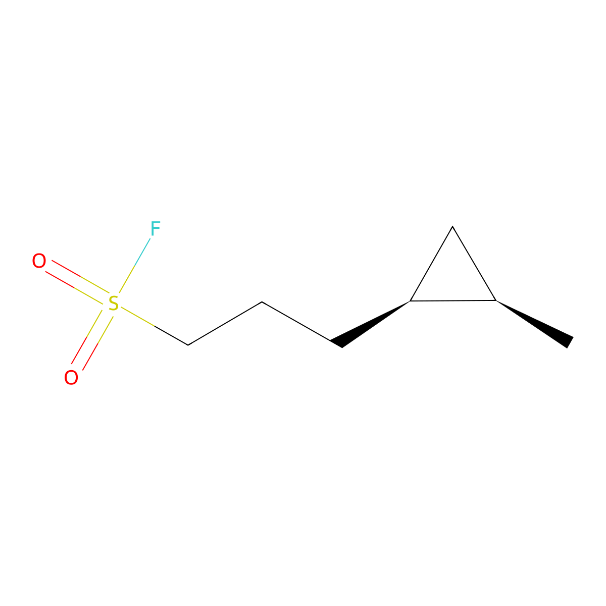 rac-3-[(1R,2S)-2-methylcyclopropyl]propane-1-sulfonyl fluoride molecular structure, CAS 2648895-62-7