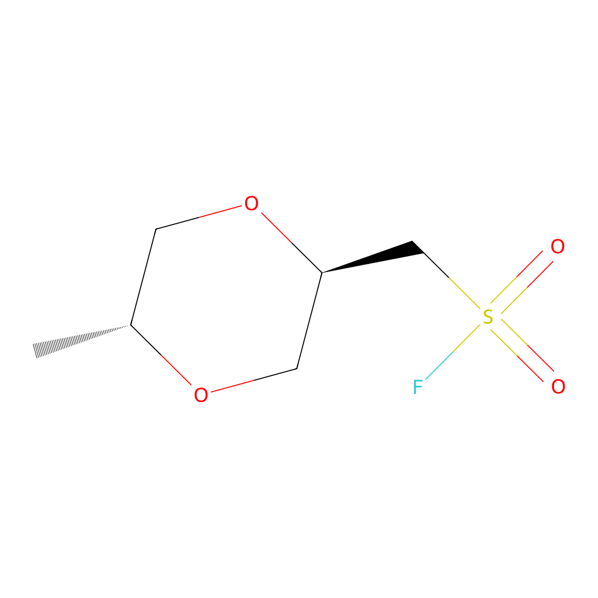 rac-[(2R,5R)-5-methyl-1,4-dioxan-2-yl]methanesulfonyl fluoride molecular structure, CAS 2648895-64-9