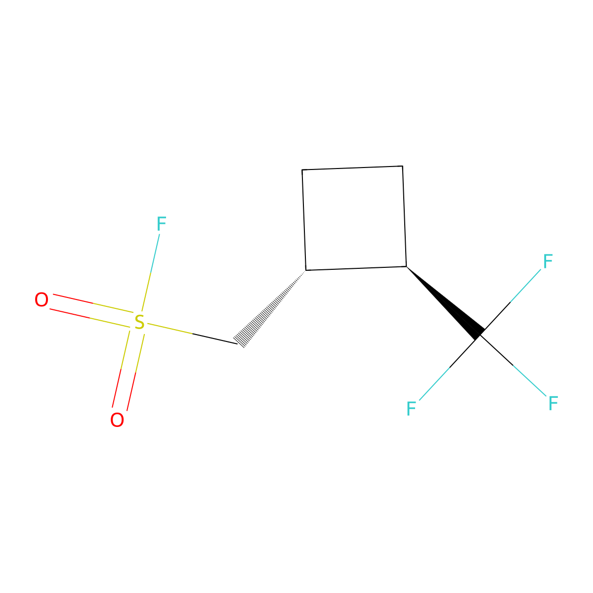 rac-[(1R,2R)-2-(trifluoromethyl)cyclobutyl]methanesulfonyl fluoride molecular structure, CAS 2648895-78-5