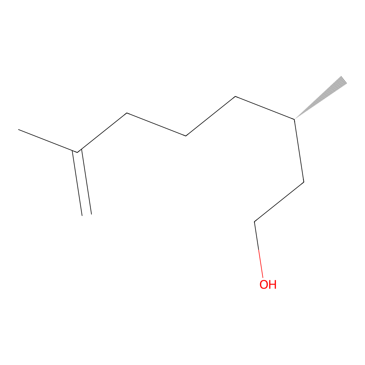 Rhodinol molecular structure, CAS 26489-01-0
