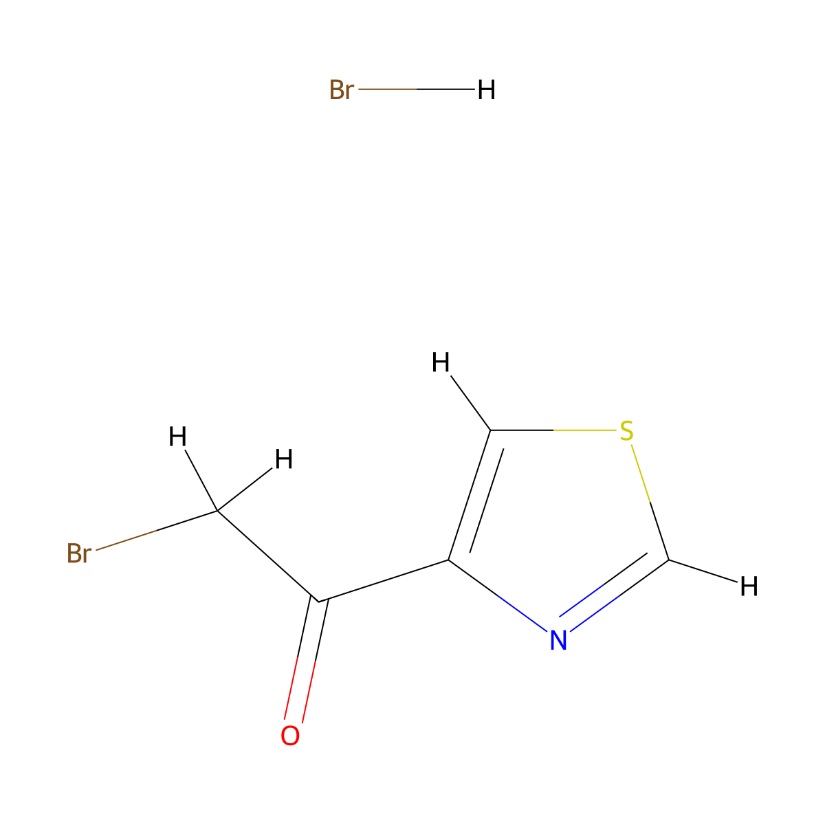 2-Bromo-1-thiazol-4-yl-ethanone hydrobromide molecular structure, CAS 26489-43-0