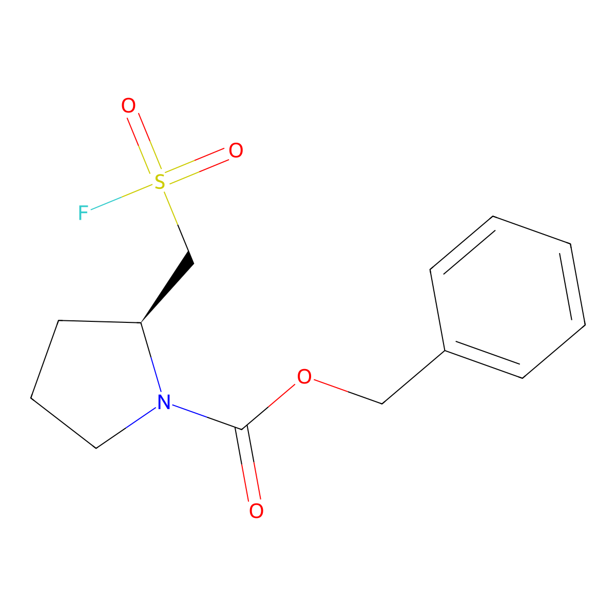 benzyl (2S)-2-[(fluorosulfonyl)methyl]pyrrolidine-1-carboxylate molecular structure, CAS 2648901-41-9