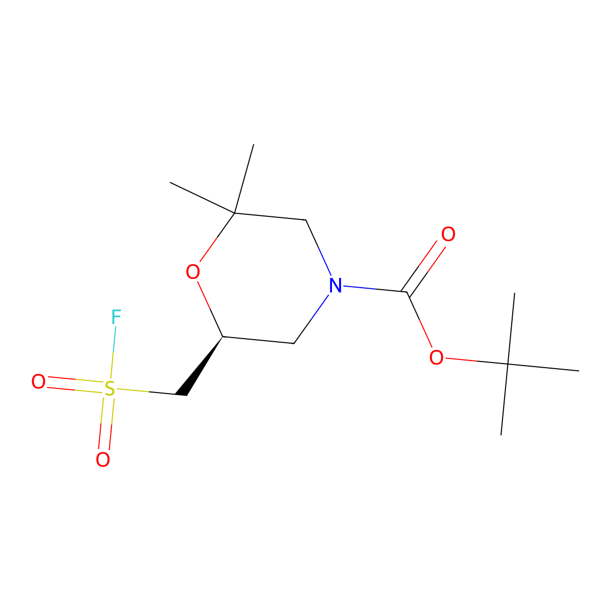 tert-butyl (6S)-6-[(fluorosulfonyl)methyl]-2,2-dimethylmorpholine-4-carboxylate molecular structure, CAS 2648901-44-2