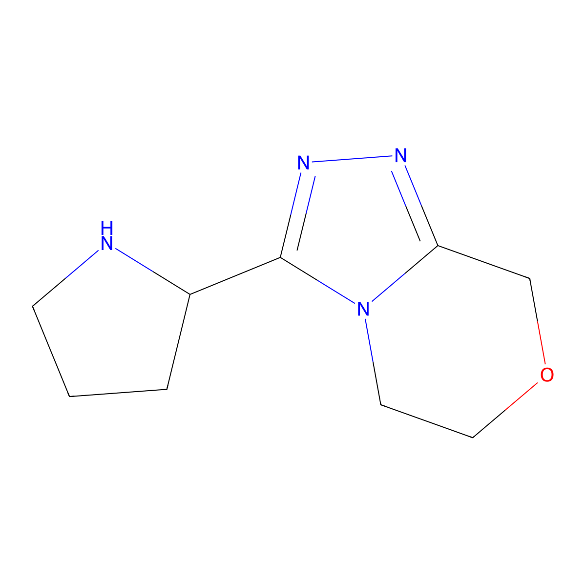 (2R)-2-{5H,6H,8H-[1,2,4]triazolo[3,4-c][1,4]oxazin-3-yl}pyrrolidine molecular structure, CAS 2648901-64-6
