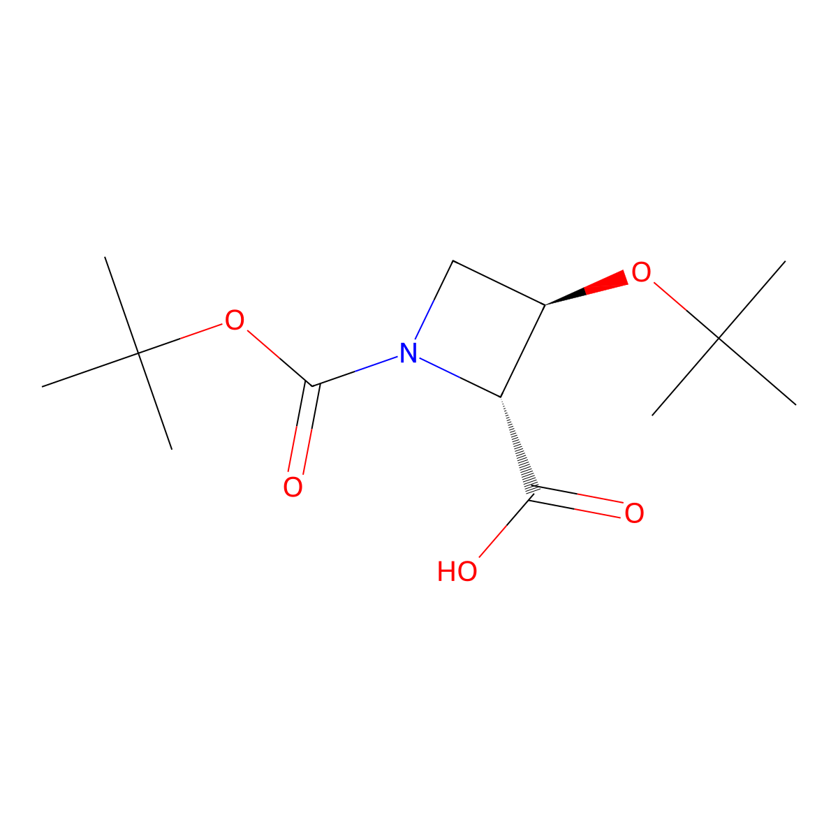 (2R,3R)-3-(tert-butoxy)-1-[(tert-butoxy)carbonyl]azetidine-2-carboxylic acid molecular structure, CAS 2648901-65-7