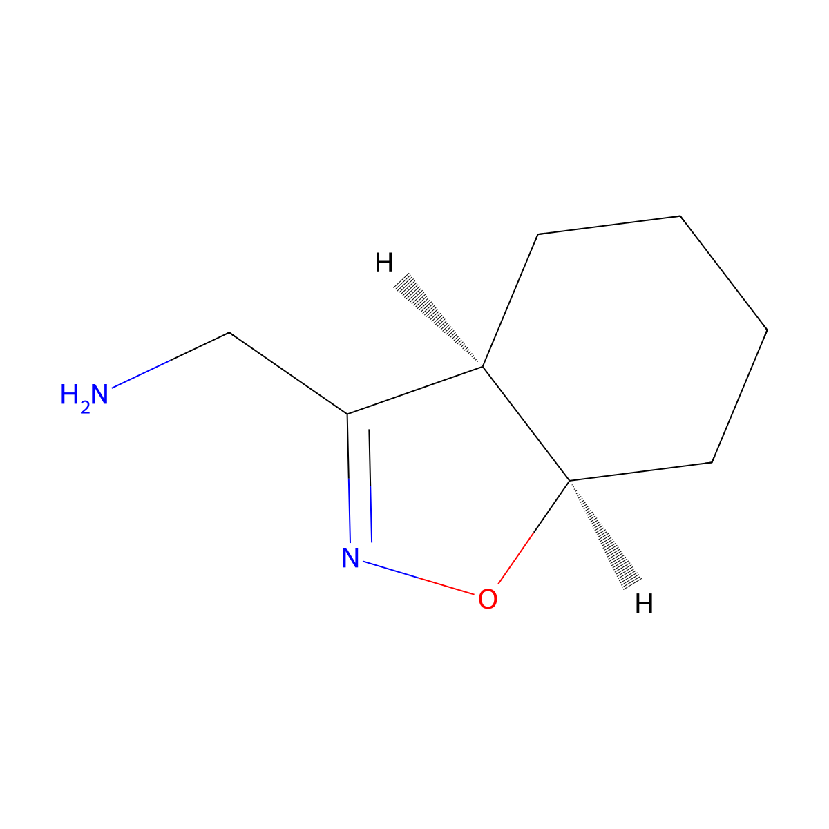 rac-[(3aR,7aR)-3a,4,5,6,7,7a-hexahydro-1,2-benzoxazol-3-yl]methanamine molecular structure, CAS 2648901-67-9