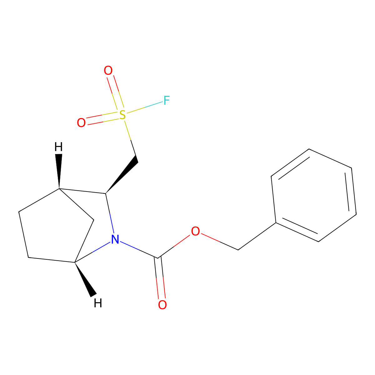 benzyl (1R,3S,4S)-3-[(fluorosulfonyl)methyl]-2-azabicyclo[2.2.1]heptane-2-carboxylate molecular structure, CAS 2648901-77-1