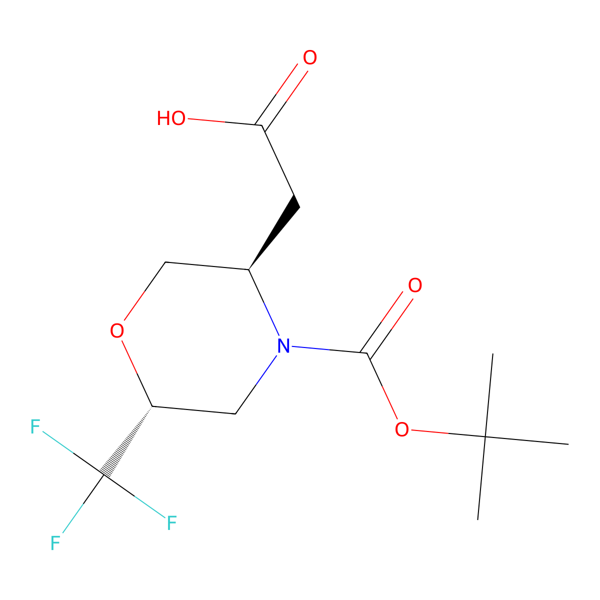 rac-2-[(3R,6R)-4-[(tert-butoxy)carbonyl]-6-(trifluoromethyl)morpholin-3-yl]aceticacid molecular structure, CAS 2648902-34-3