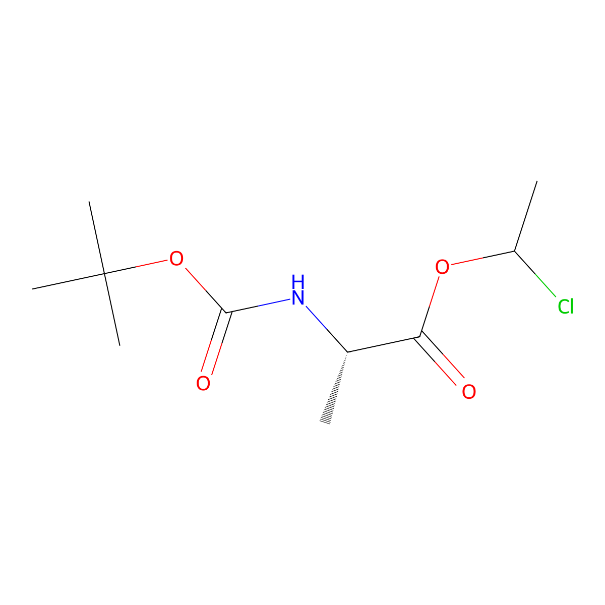 1-chloroethyl (2S)-2-{[(tert-butoxy)carbonyl]amino}propanoate molecular structure, CAS 2648917-16-0