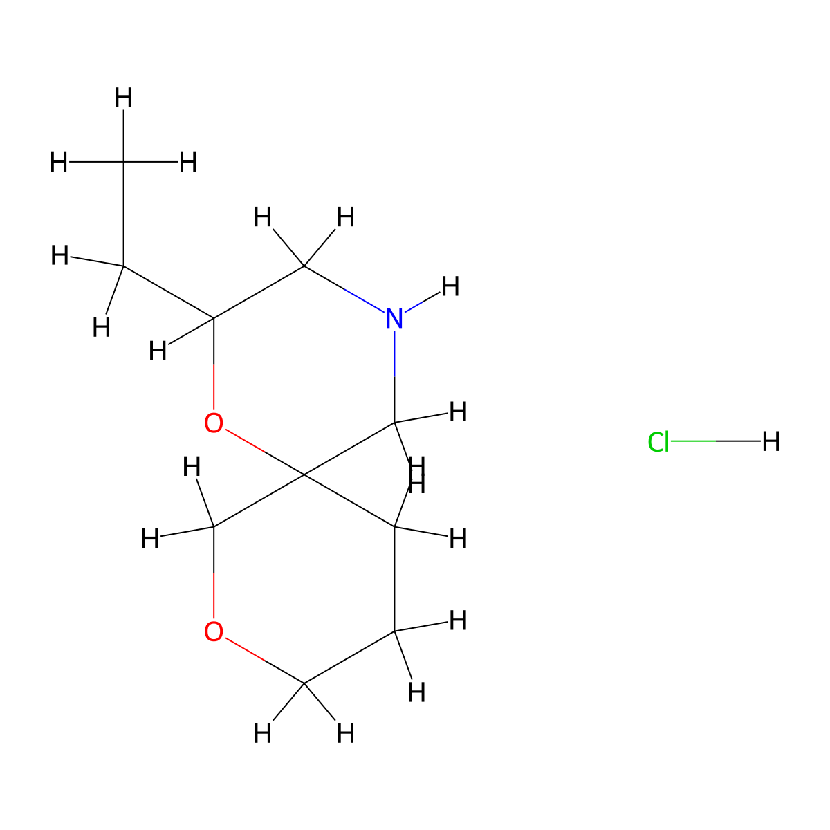 2-Ethyl-1,8-dioxa-4-azaspiro[5.5]undecane hydrochloride molecular structure, CAS 2648938-55-8