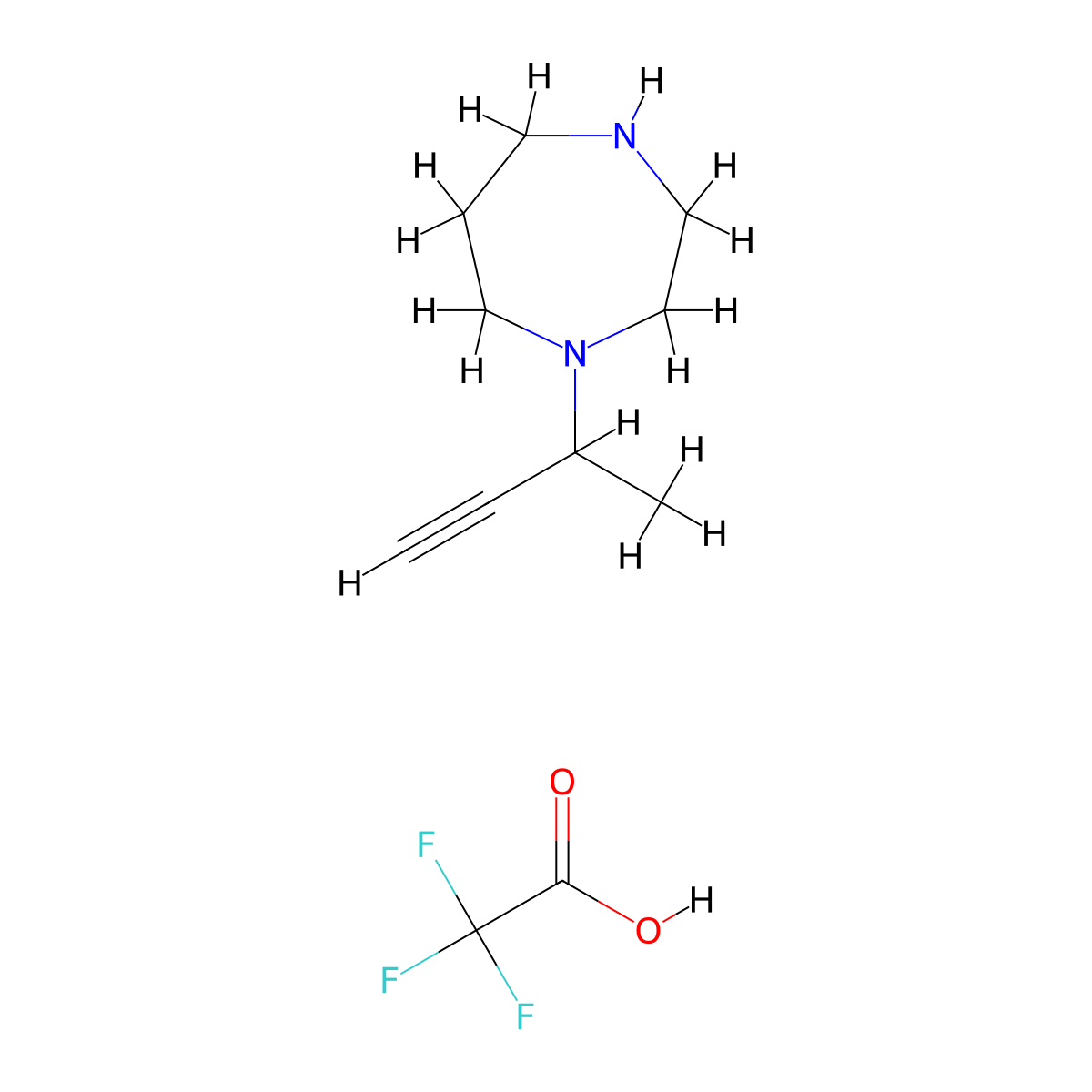 1-(But-3-yn-2-yl)-1,4-diazepane; trifluoroacetic acid molecular structure, CAS 2648938-70-7