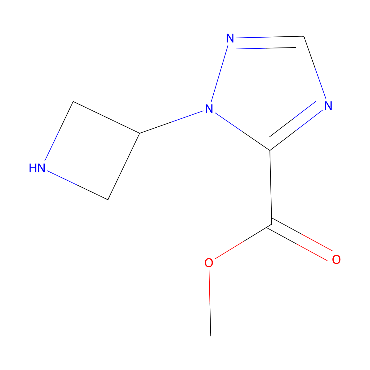 methyl 1-(azetidin-3-yl)-1H-1,2,4-triazole-5-carboxylate molecular structure, CAS 2648938-74-1