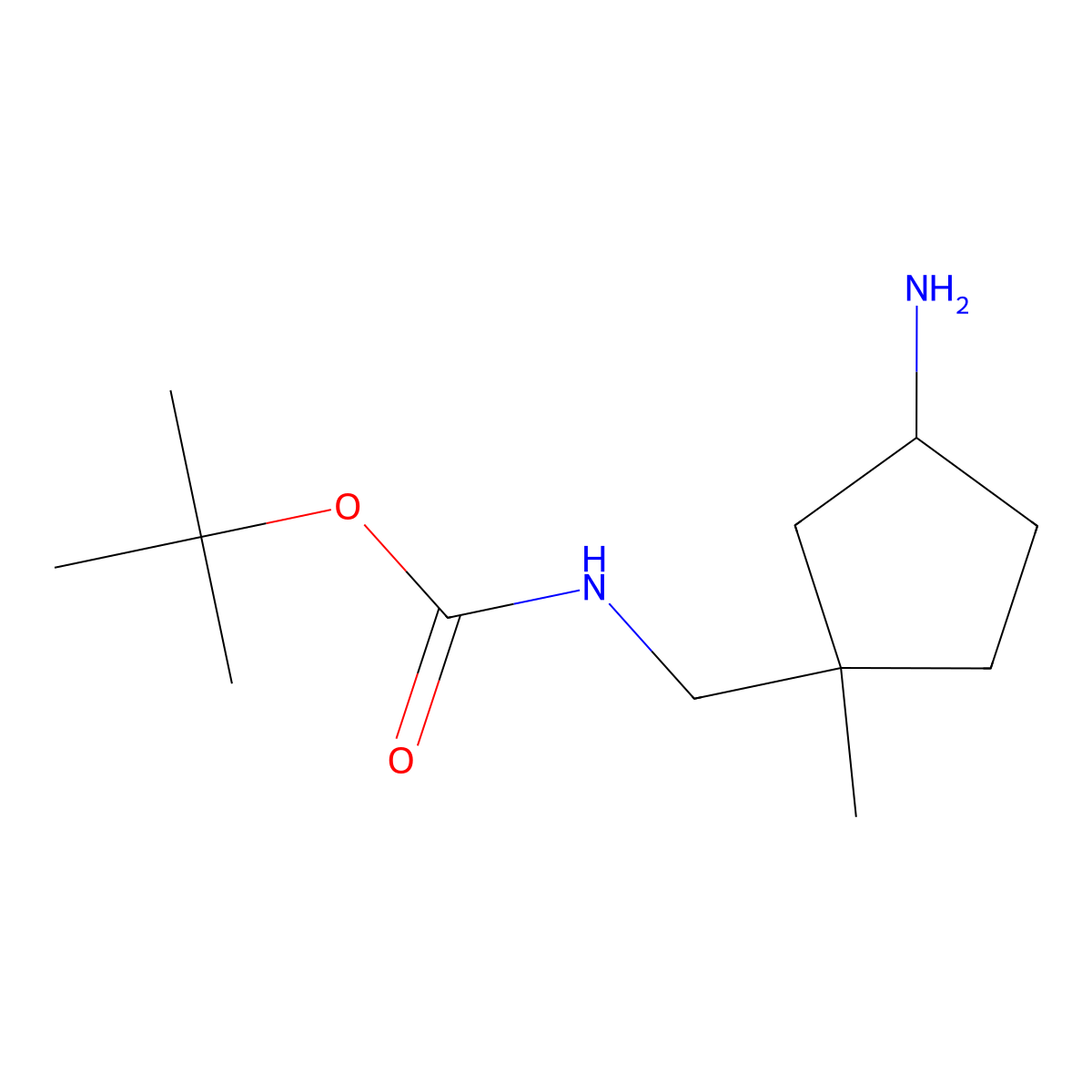 tert-butylN-[(3-amino-1-methylcyclopentyl)methyl]carbamate molecular structure, CAS 2648938-82-1